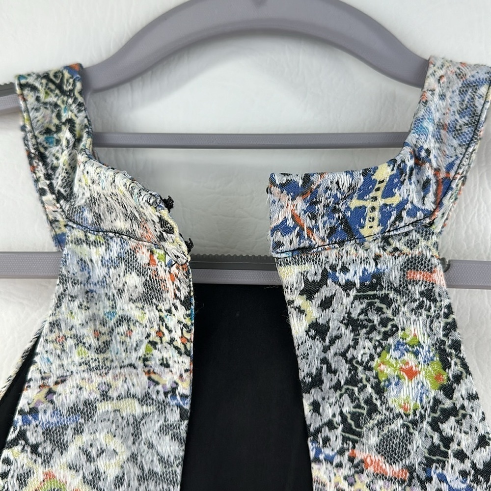 Parker Racer Back Jacquard Mosaic Print Tulip Mini Dress - Picture 9 of 13